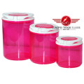 Round Transparent Plastic Canister with Lids